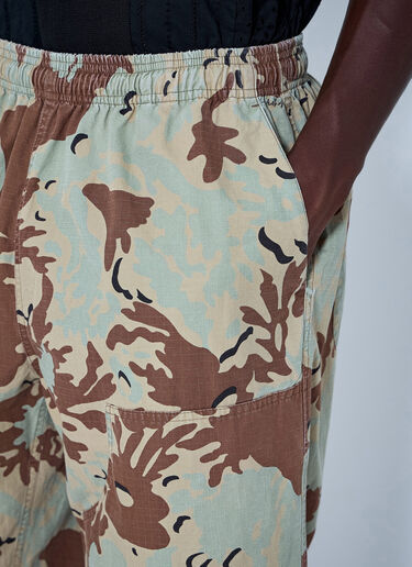 LN-CC® - NOMARHYTHM TEXTILE: Camo Flower Double Knee Pants - Beige NOMARHYTHM TEXTILE Camo Flower Double Knee Pants Beige nom0164003