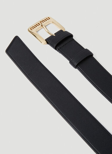 Perforated Logo Belt Miu Miu Perforated Logo Belt Black miu0252055