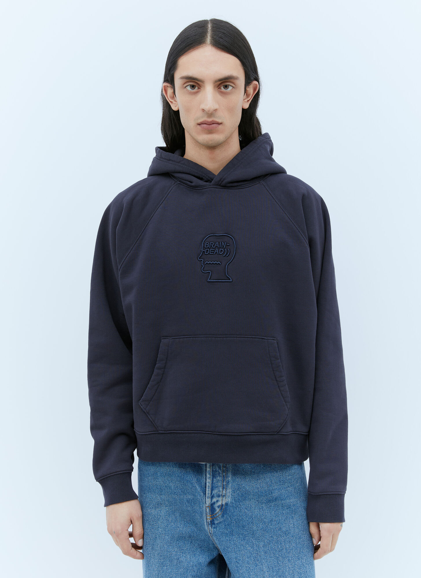 Shop Brain Dead Logo Head Hooded Sweatshirt In Black