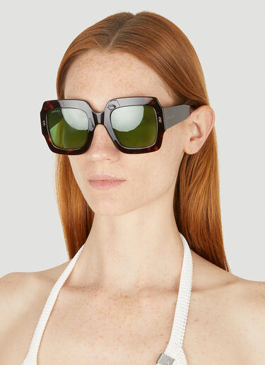 Gucci Square Frame Sunglasses Green guc0247365