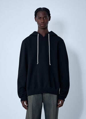 Rick Owens Cotton Hooded Sweatshirt Black ric0161008