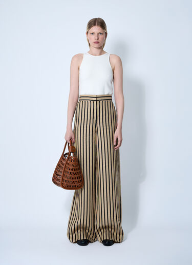 Max Mara Striped Tailored Pants Beige max0260005