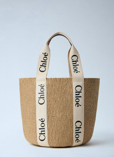 Chloé 라지 우디 바스켓 토트  베이지 chl0255058