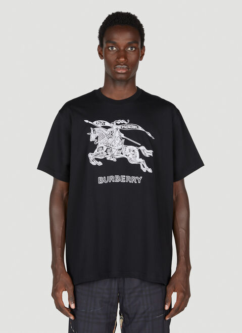 Burberry Embroidered EKD Cotton T-Shirt Beige bur0154025
