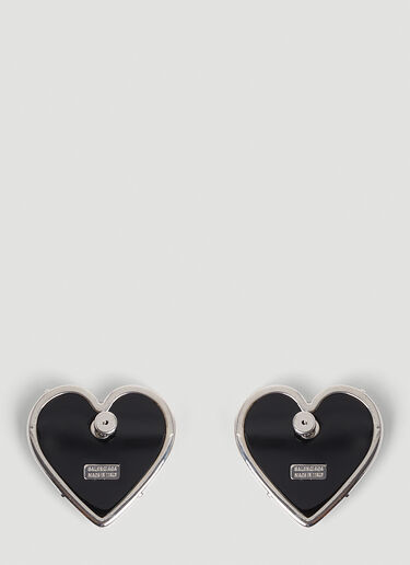 Balenciaga Heart Logo Earrings Black bal0253099