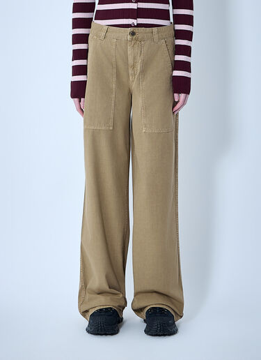 Moncler Utility Wide-Leg Trousers Khaki mon0264014