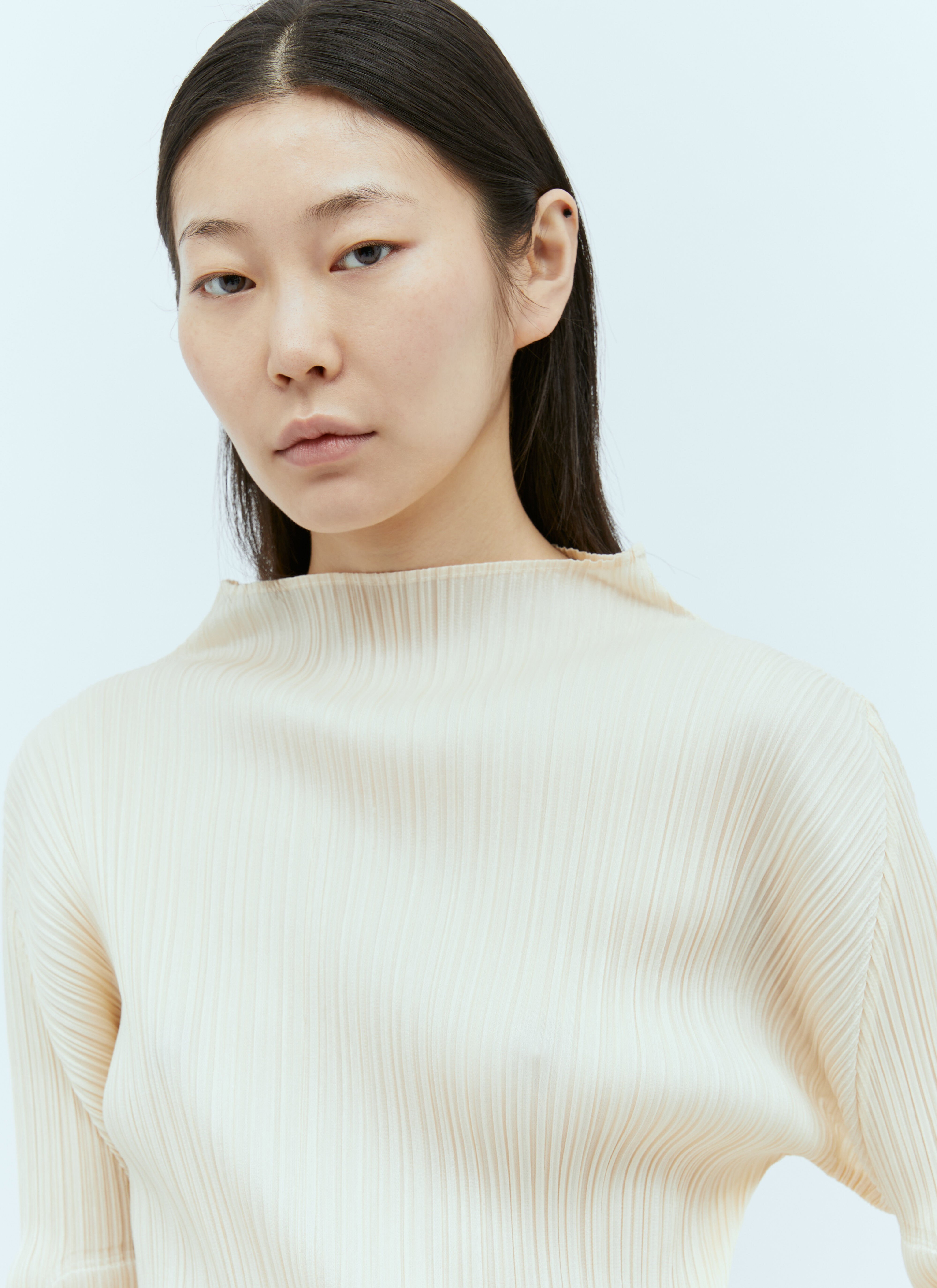Pleats Please Issey Miyake Women's' Pleated Long Sleeve Top in