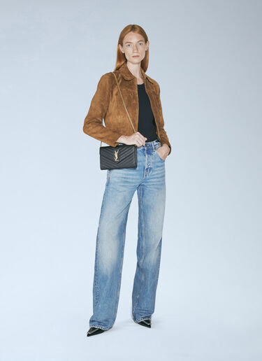 Saint Laurent Cassandre Matelassé Chain Wallet Black sla0200007