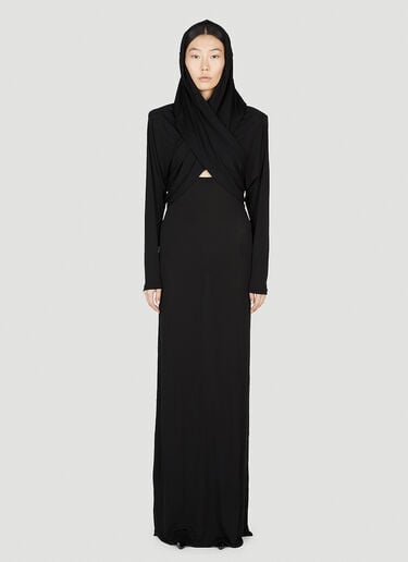Hooded Maxi Dress Saint Laurent Hooded Maxi Dress Black sla0252001