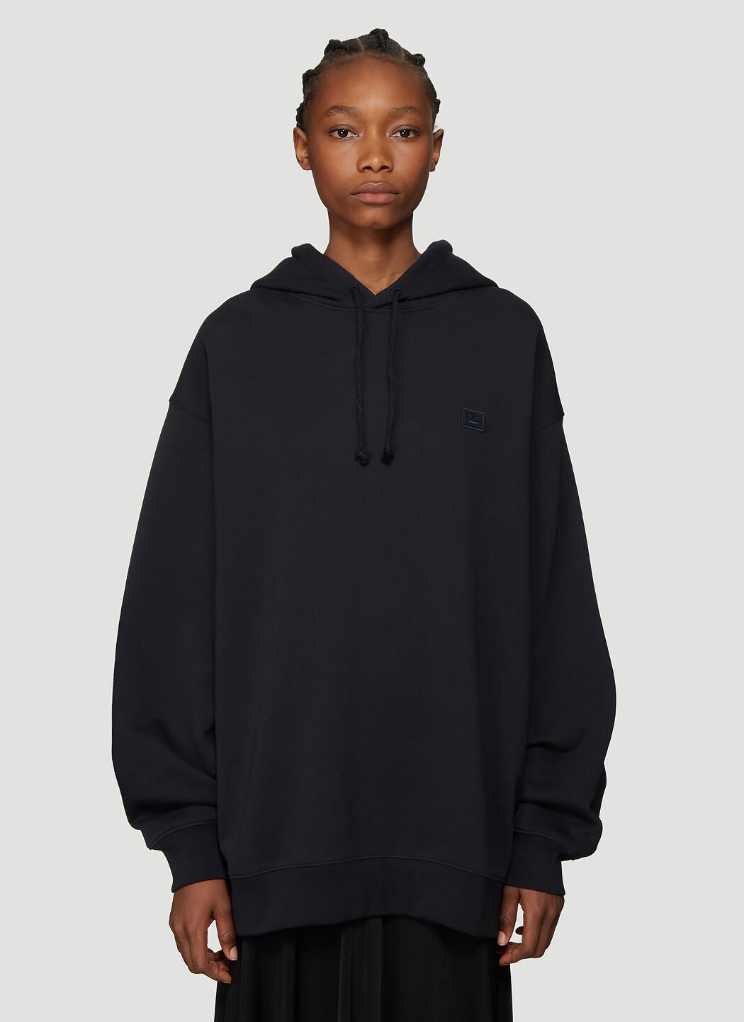 Hooded Oversized Face Patch Sweatshirt