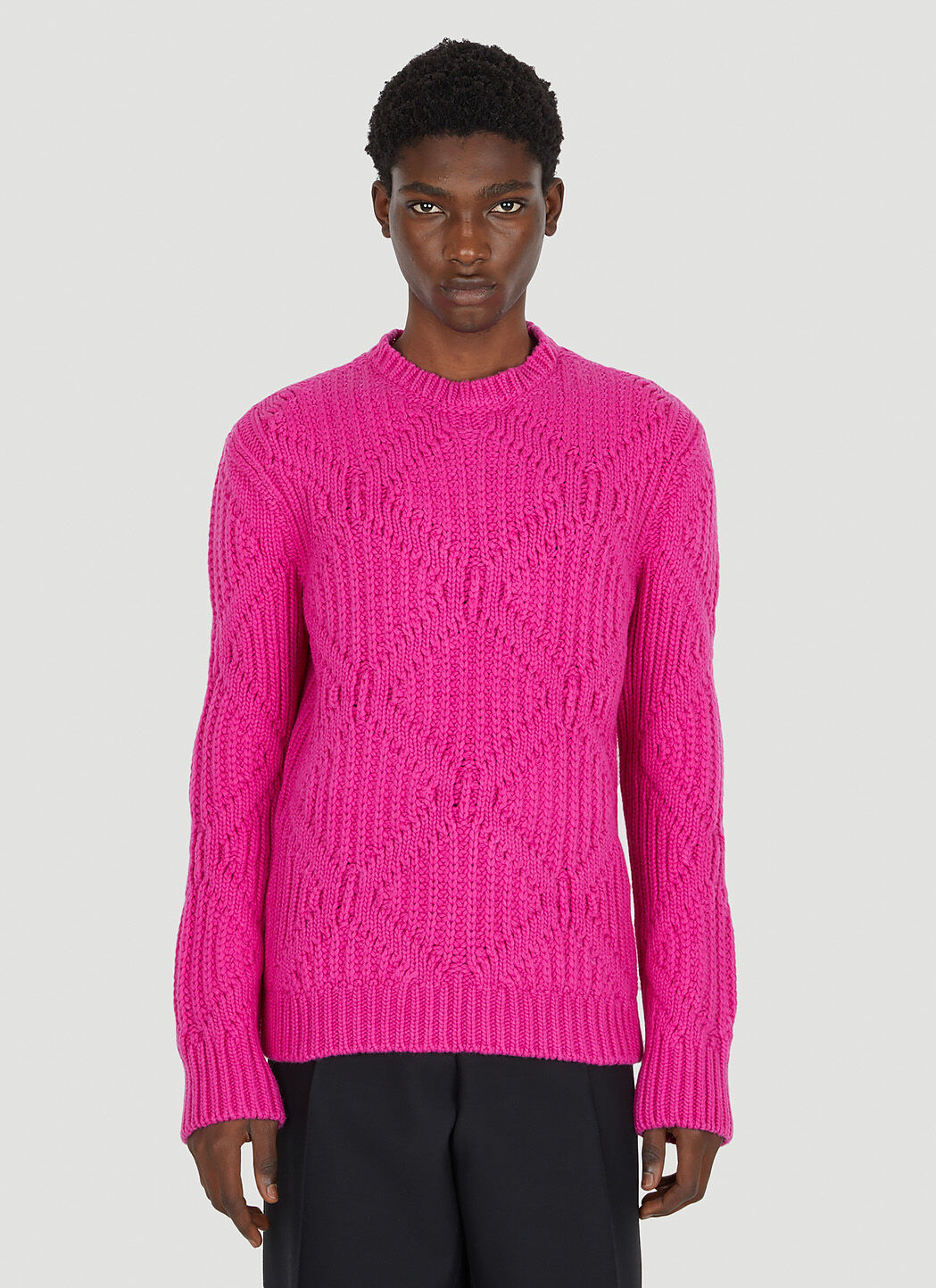 Valentino Geometric Motif Sweater Grey val0143020