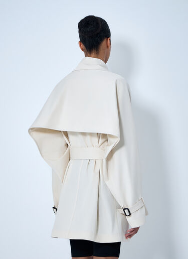 TOTEME Double-Breasted Cotton Trench Coat Cream tot0264017