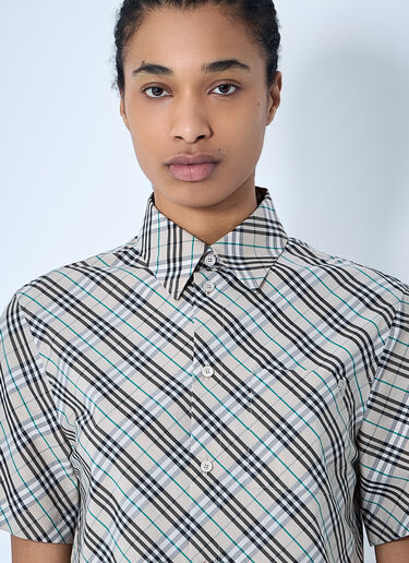 Burberry Crop Check Shirt Beige bur0259008