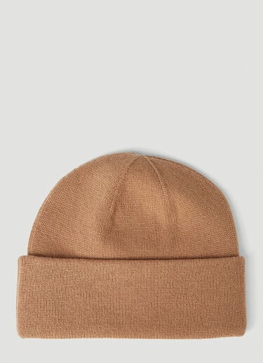 Burberry Logo Embroidery Beanie Hat Brown bur0351002