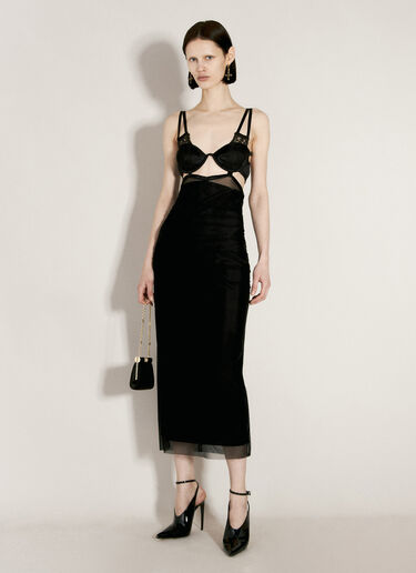 Dolce & Gabbana Tulle Calf-Length Dress Black dol0256001