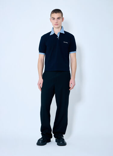 Miu Miu Polo Shirt With Contrast Trims Blue miu0360006