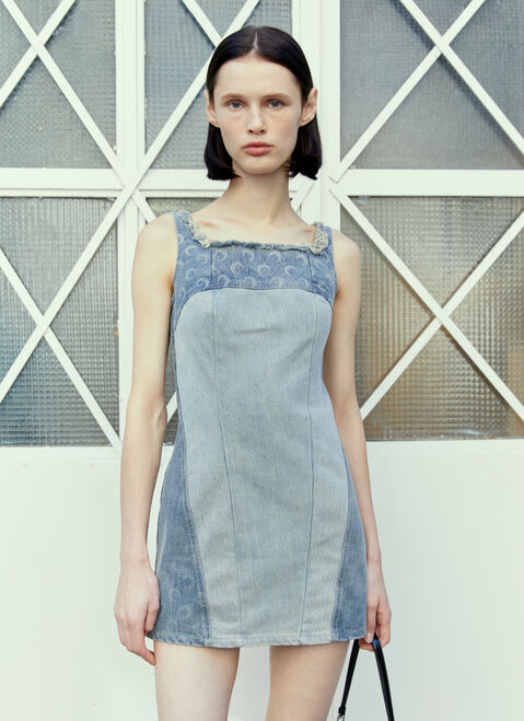 Marine Serre Regenerated Denim Mini Dress Pink mrs0246005