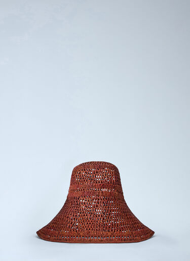 Chloé Raffia Capeline Hat Brown chl0265077