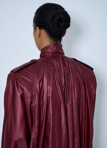 LN-CC® - Saint Laurent: Long Coat with Double-Breasted Fastening - Bordeaux Saint Laurent Long Coat with Double-Breasted Fastening Bordeaux sla0264033