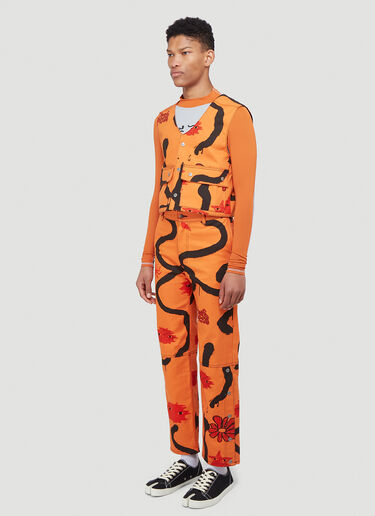 Come Tees Illustrative Snap Vest Orange com0340002