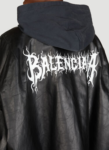 Balenciaga DIY Metal Hooded Bomber Jacket Black bal0255029