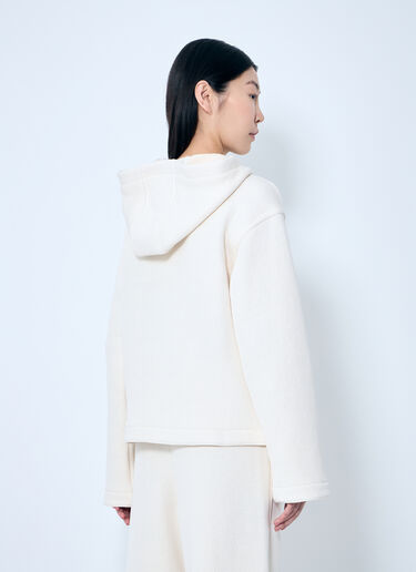 Max Mara Logo Embroidery Hooded Sweatshirt White max0259005