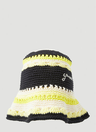 GANNI Crochet Bucket Hat Yellow gan0251056