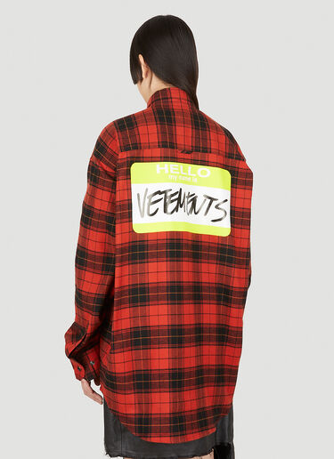 VETEMENTS Checked Flannel Shirt Red vet0250004
