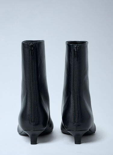 TOTEME Classic Day Leather Ankle Boots Black tot0263051