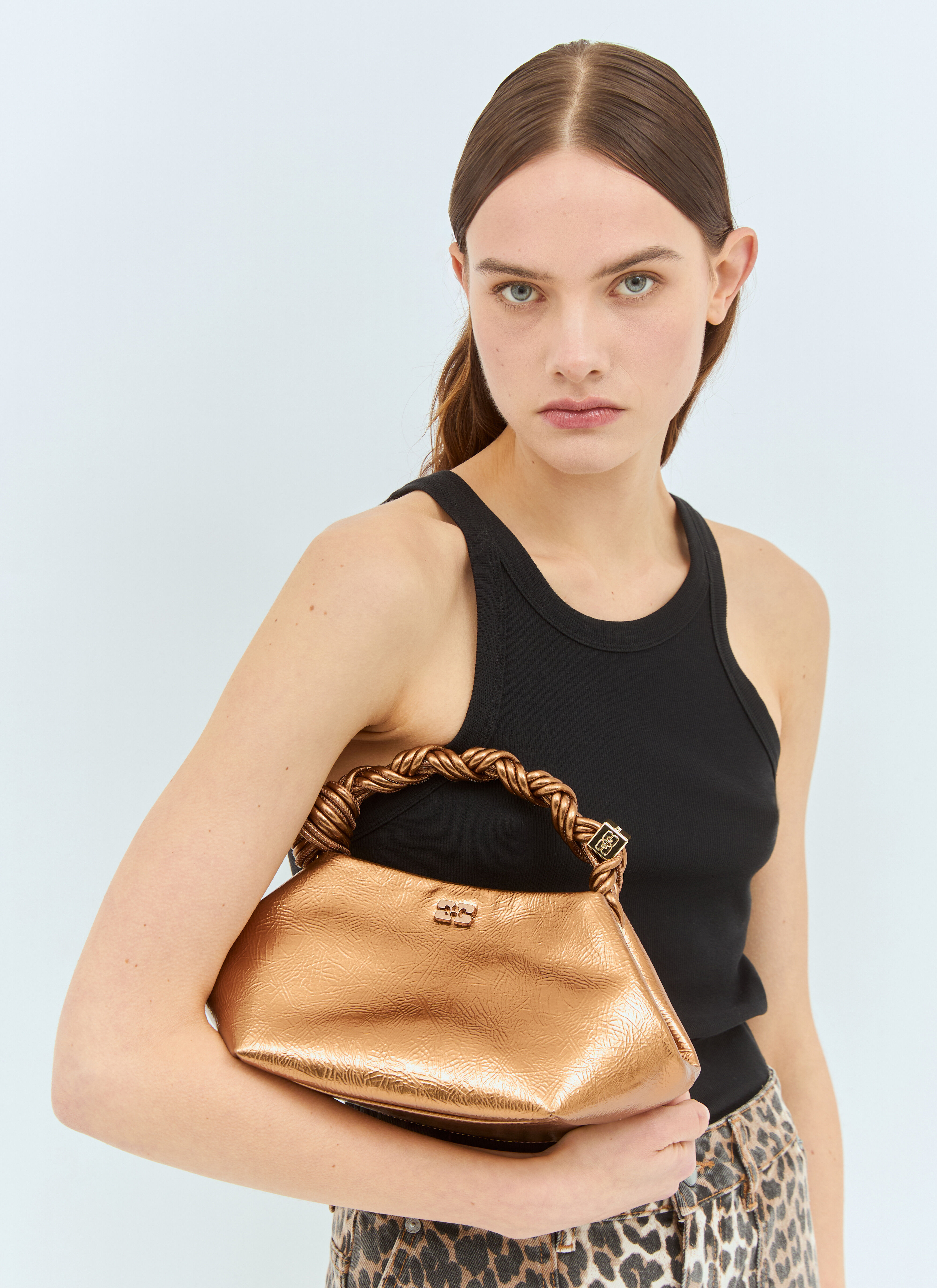 Ganni Women's' Metallic Small Bou Handbag in Gold | LN-CC®