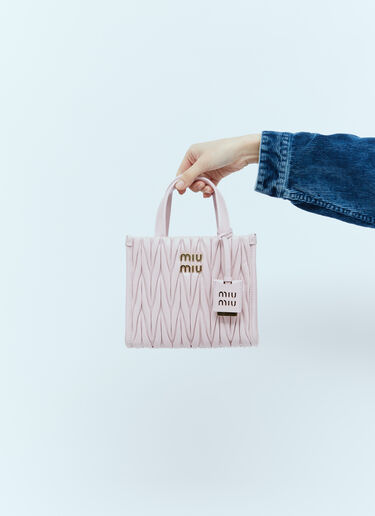 Miu Miu マテラッセ レザーハンドバッグ ピンク miu0254053