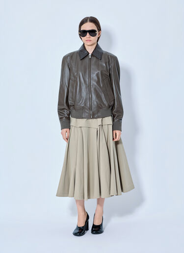 LN-CC® - Bottega Veneta: Shiny Leather Blouson - Khaki Bottega Veneta Shiny Leather Blouson Khaki bov0265063
