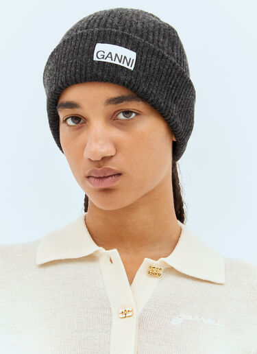 Rib Beanie Hat Ganni Rib Beanie Hat Black gan0258059