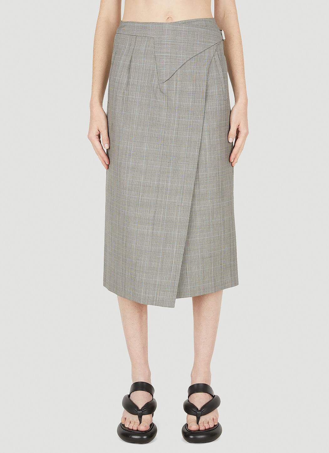 WARDROBE.NYC Release 05 Wrap Mid Length Skirt Grey war0246020