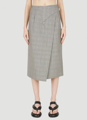 WARDROBE.NYC Release 05 Wrap Mid Length Skirt Grey war0246020