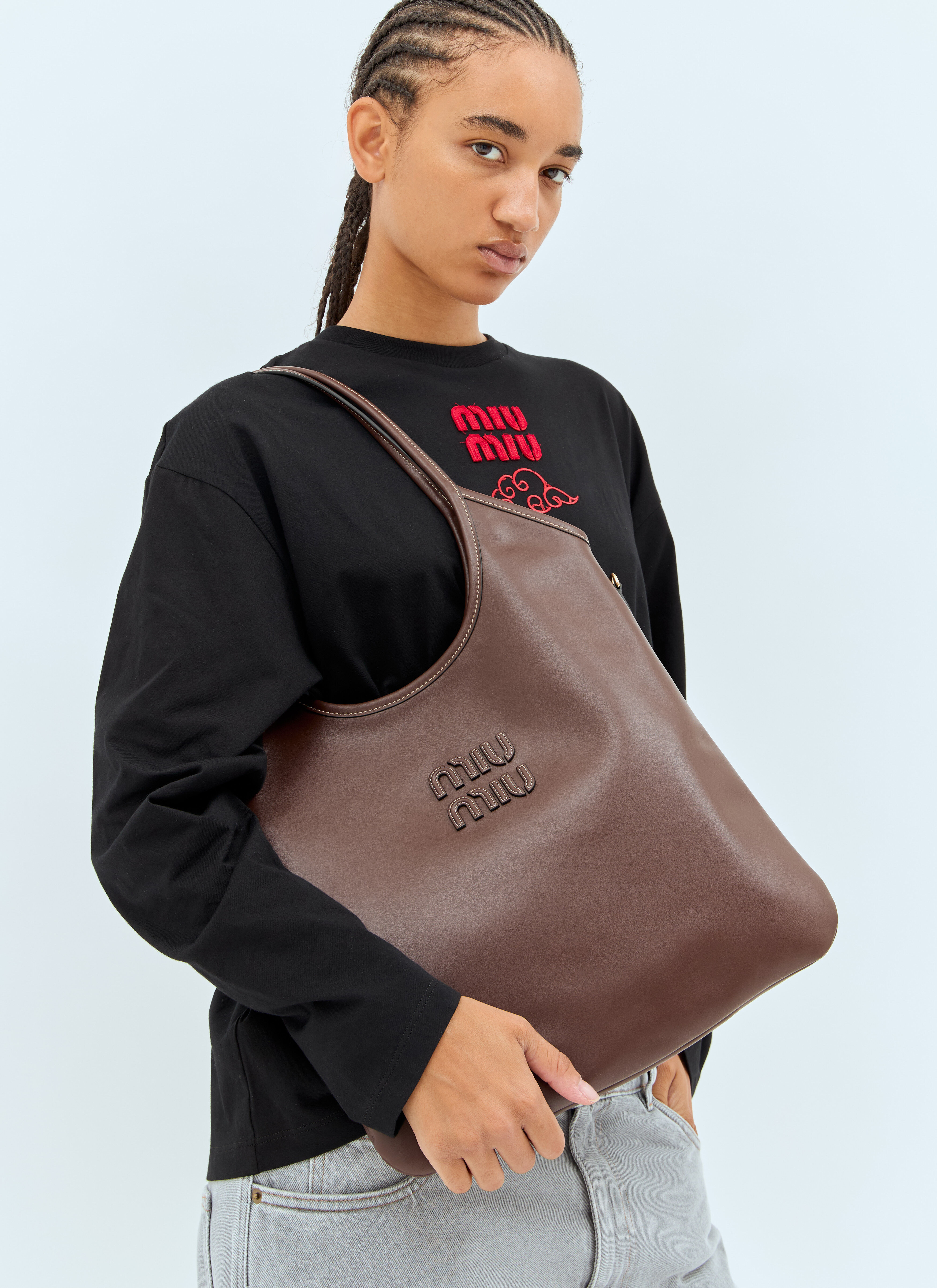 Miu miu leather tote bag new arrivals