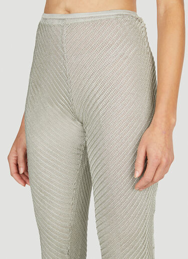 Isa Boulder Moire Flared Pants Silver isa0251005