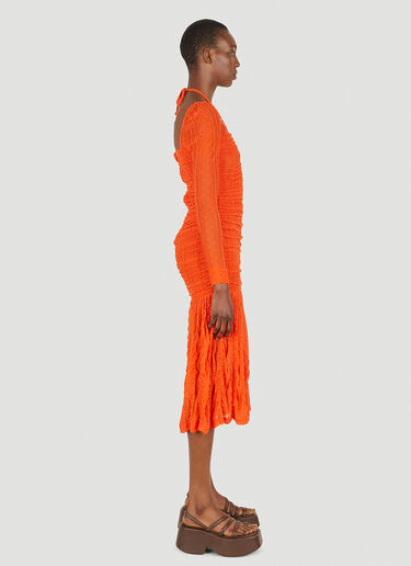 GANNI Stretch Lace Halter Neck Dress Orange gan0248043