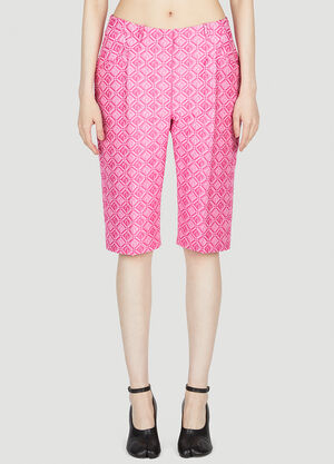 Marine Serre Moon Diamant Bermuda Shorts Pink mrs0246005