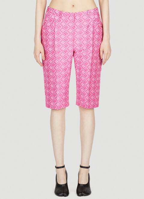 Marine Serre Moon Diamant Bermuda Shorts Black mrs0254008