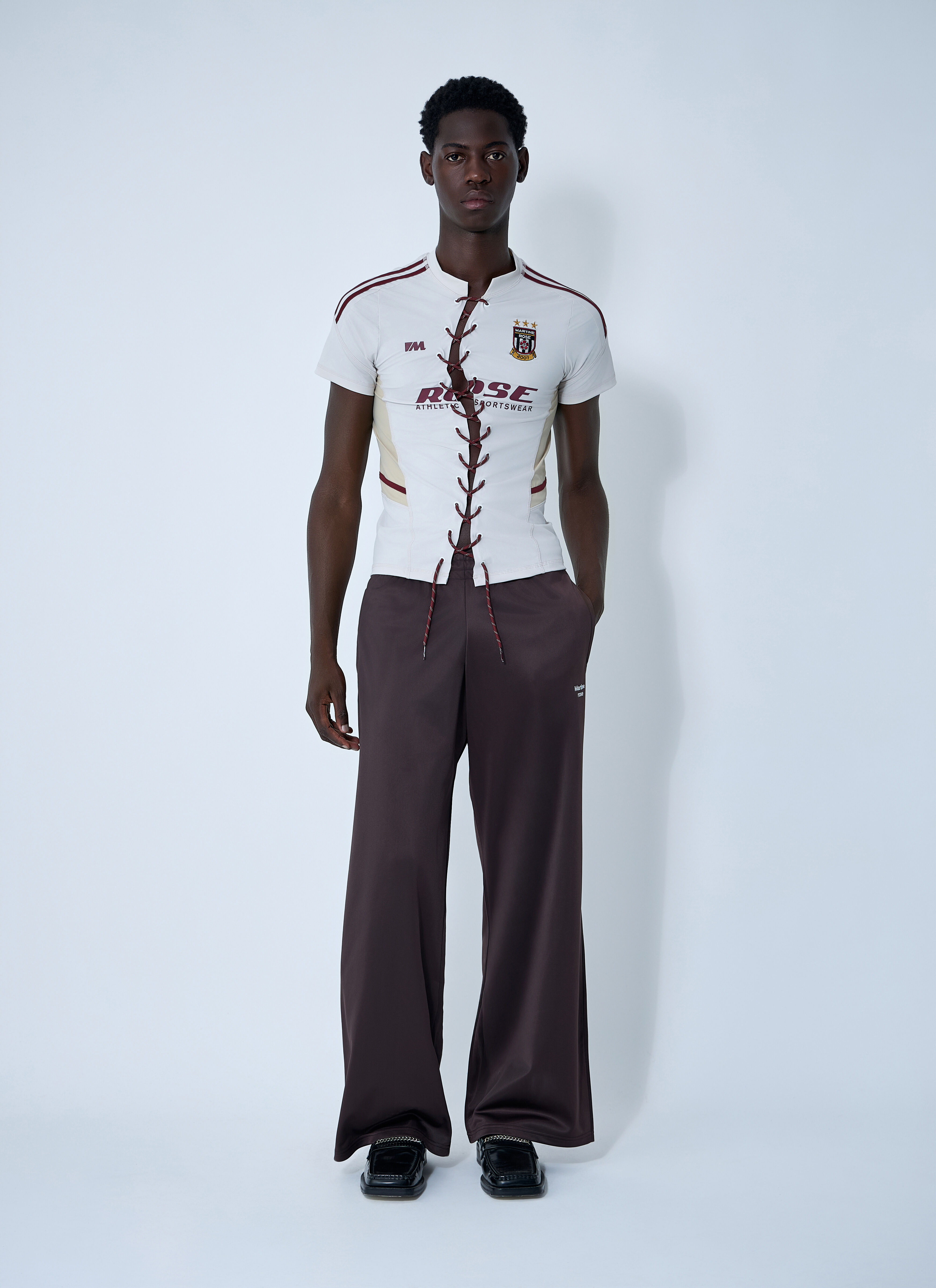 Martine Rose Men's' Lace-Up Logo Motif Football Shirt in