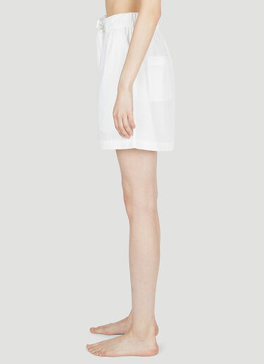 Tekla Drawstring Sleep Shorts White tek0353014