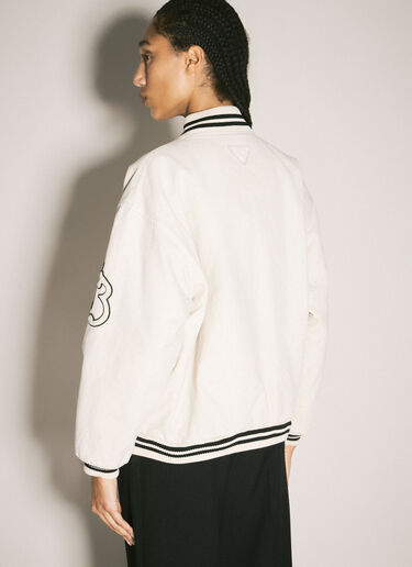 Prada Canvas Bomber Jacket Cream pra0258058