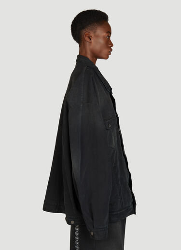 Balenciaga 사이즈 스티커 데님 재킷 블랙 bal0355002