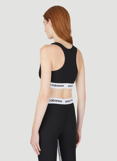 Logo Tape Crop Top Rabanne Logo Tape Crop Top Black pac0248005