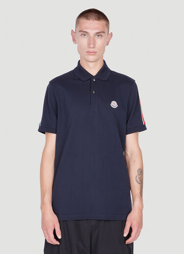 Moncler Logo Patch Polo Shirt Navy mon0152002