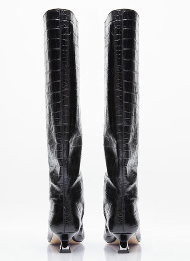 Rejina Pyo Pillar Snake-Embossed Leather Boots Black rej0253012