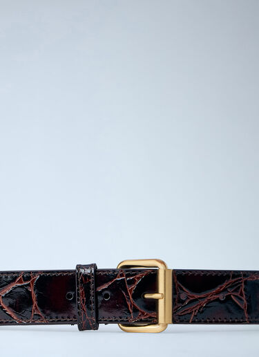 Embossed Leather Belt Dries Van Noten Embossed Leather Belt Burgundy dvn0264042