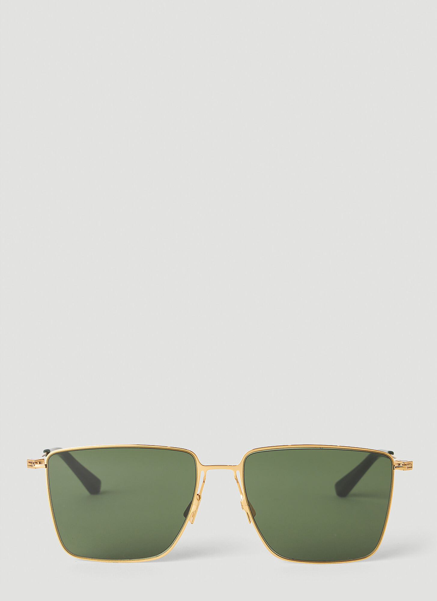 Shop Bottega Veneta Classic Metal Square Sunglasses In Gold