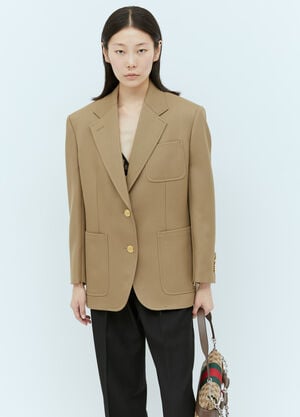 Gucci Horsebit Wool Blazer Brown guc0257010